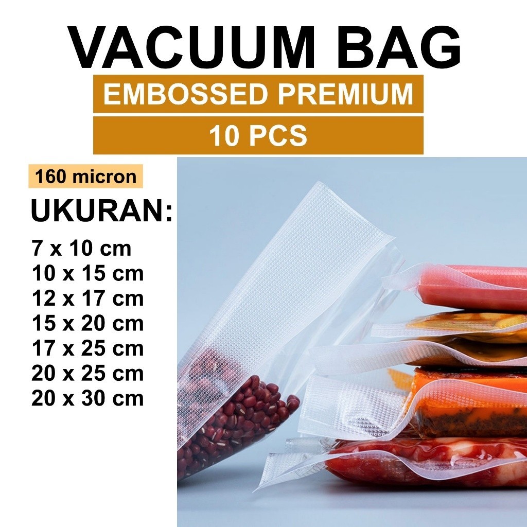 AliMaMa - (ISI 10) PLASTIK VAKUM EMBOSSED PREMIUM - Vacum Bag Emboss Plastic Makanan Frozen Medan