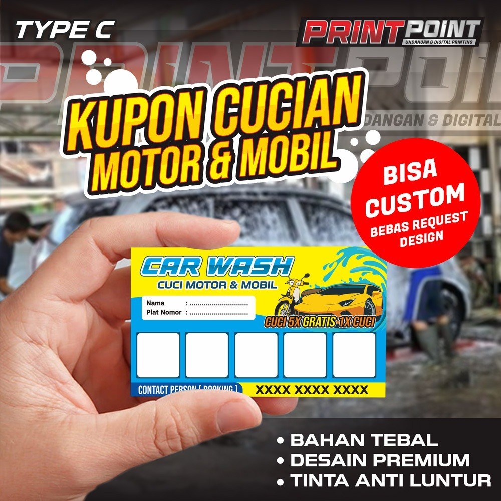 

KUPON CAR WASH, PENCUCIAN MOBIL CUCI MOTOR DLL