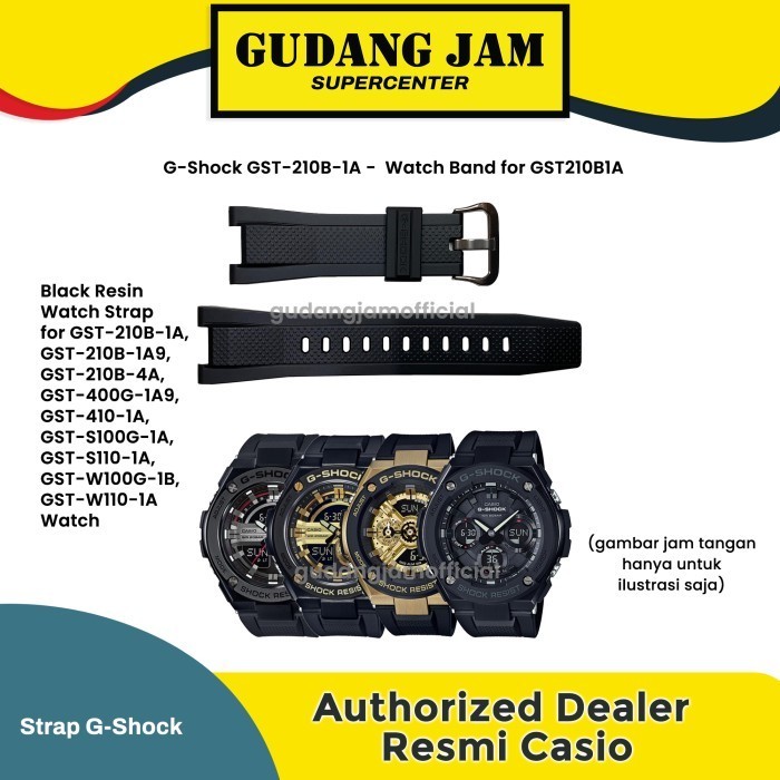 Tali Strap G-Shock GST-210B-1A GST210B GST-400 GST410 GST-S100G GST-W100G GST-W110 Original