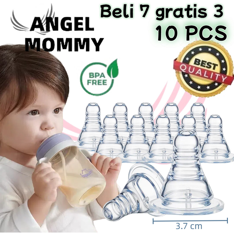ANGEL MOMMY 10 PCS Dot Botol Susu Peristaltic isi BPA Free Dot Nipple Peristaltic Slim Neck