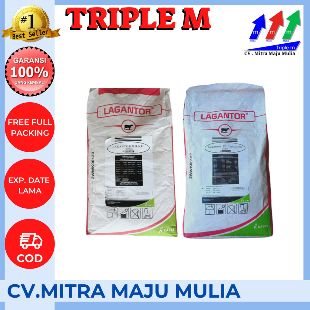 LAGANTOR F1 CUSTOMIX 25 Kg | LAGANTOR MILKU 25 Kg - Premix untuk Sapi Kambing TRIPLE M
