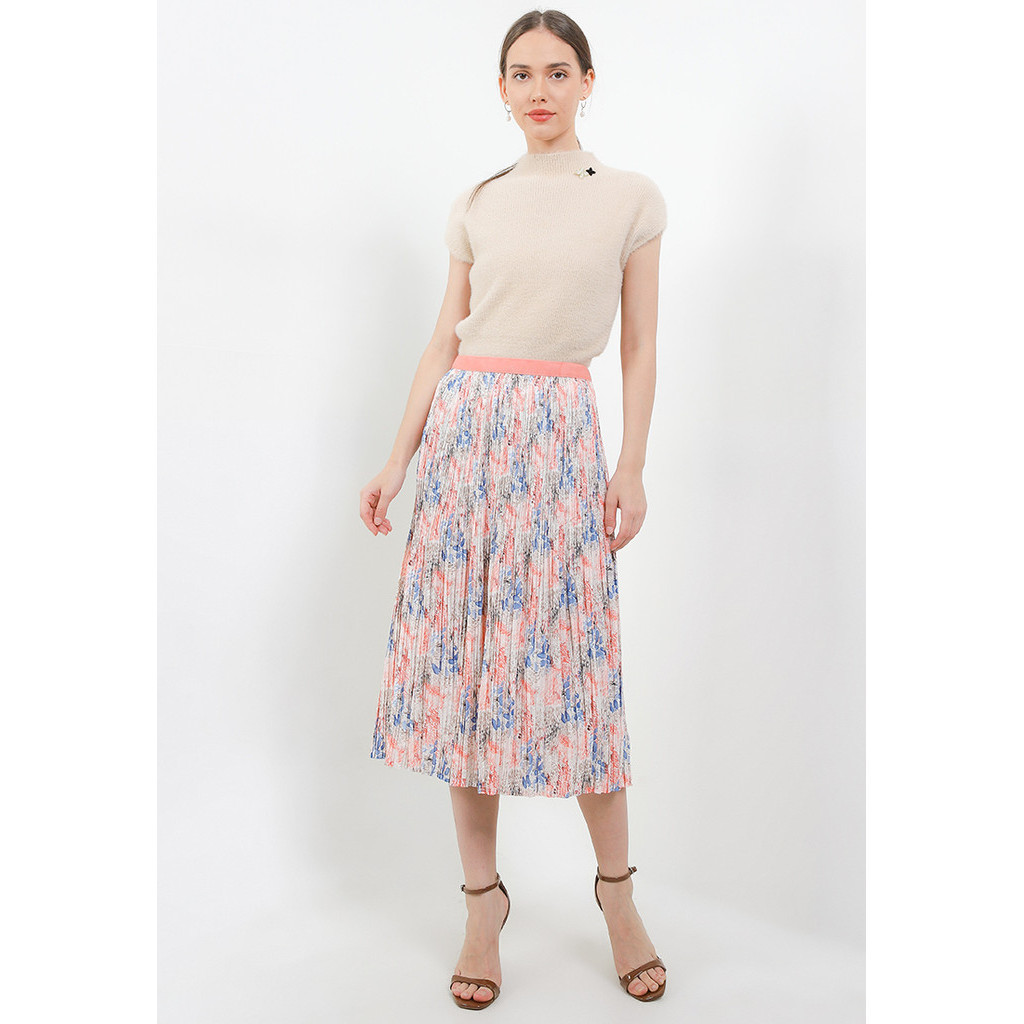 UPTOWN GIRL FLO PRINT PLEAT SKIRT ROK WANITA MODERN SKUG0806BB
