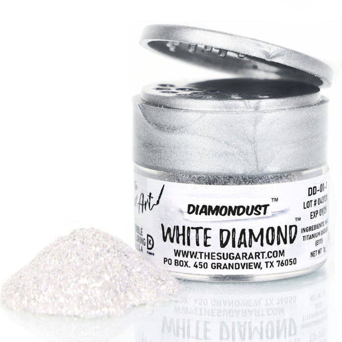 

Best Seller- White Diamondust The Sugar Art Edible Glitter 3 Gram