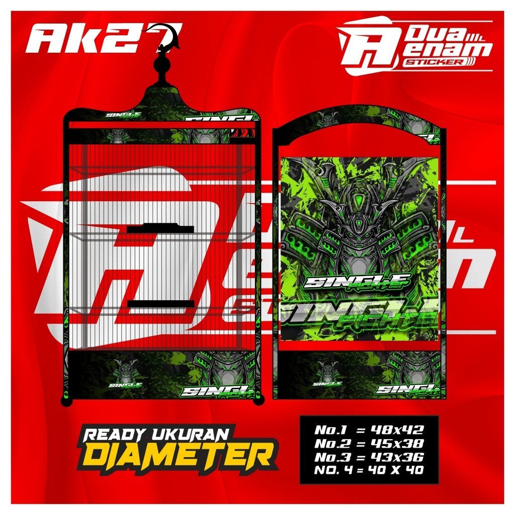 Stiker Sangkar Kosan Koper Stiker Decal Kandang  Kicau Petarung - Sangkar Burung Kosan Koper