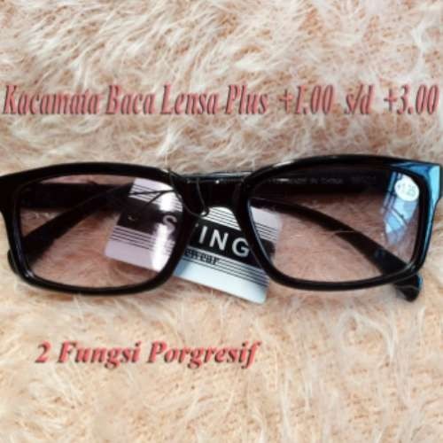 KACAMATA BACA 2 FUNGSI PROGRESIF LENSA PLUS +1.75 CASE