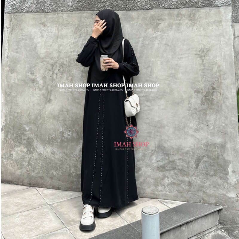 New Abaya Gamis Maxi Dress Arab Saudi Bordir Zephy Turki Umroh Dubai Turkey India Wanita Hitamjo Aba