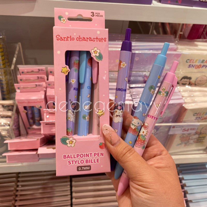 

Miniso x Sanrio - Pulpen Set isi 3 Sanrio Strawberry Series