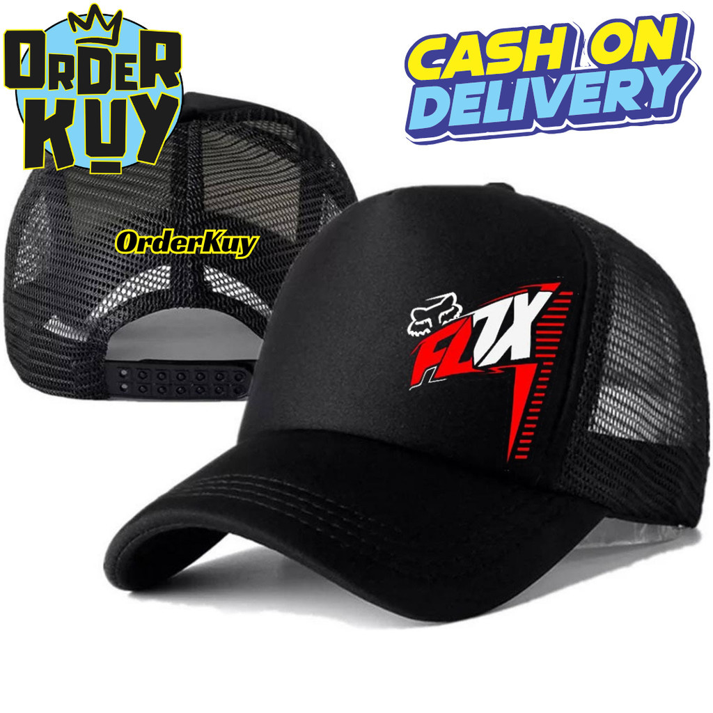 OrderKuy Topi Trucker FOX - Topi Distro FOX Logo - Topi FOX Premium - Topi Pria Dewasa - Topi Pria O