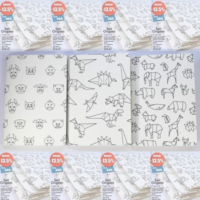 

✨LARIS✨ -Notebook origami bundling 3 buku catatan / gambar A5 isi polos