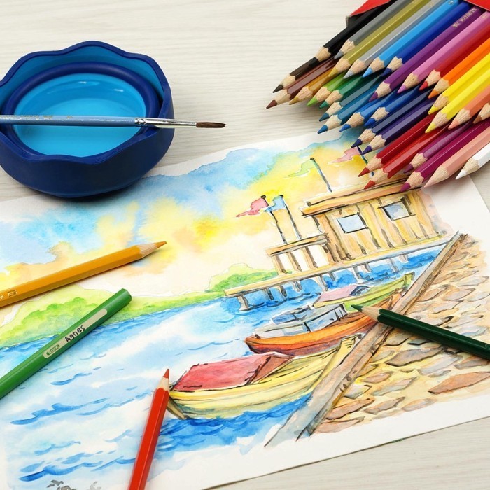 

✨LARIS✨ -Pensil Warna Faber Castell 12 Water colour Kemasan Kaleng (Tin Case)