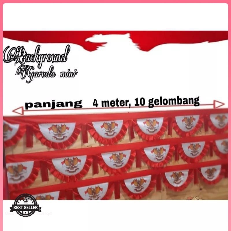 bendera Indonesia beckron mini 10glombang