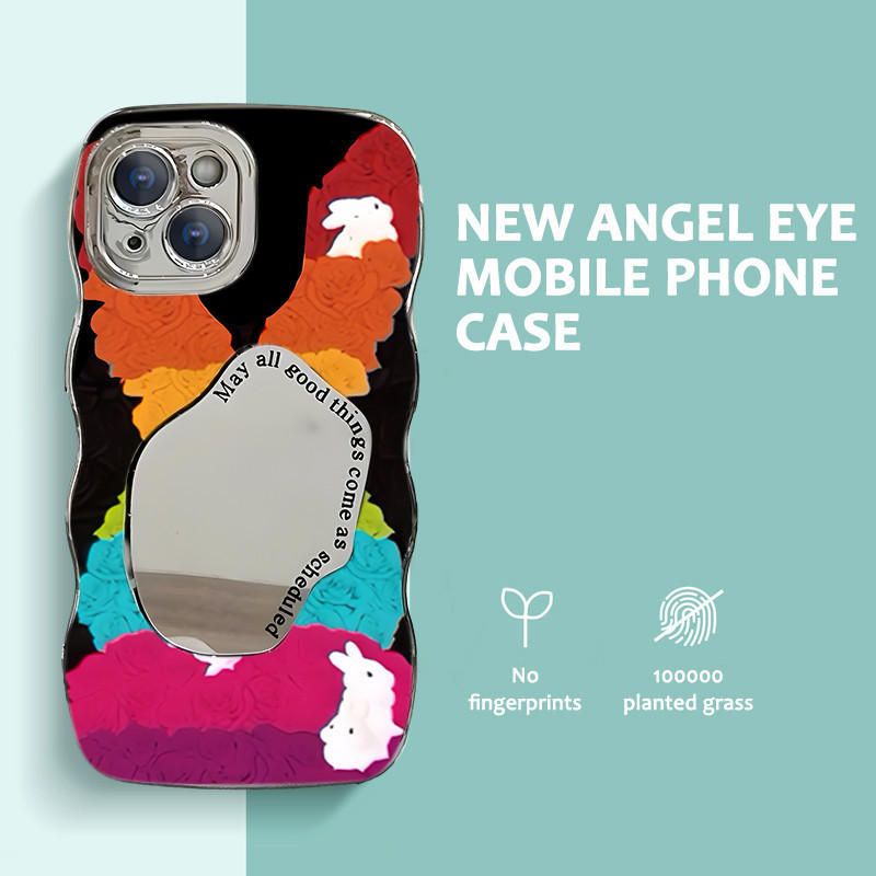 Casing Ponsel Cermin Pola Kelinci Casing Iphone11 12 13 14 15 Iphone11 12 13pro 12pro Max 13pro Max 