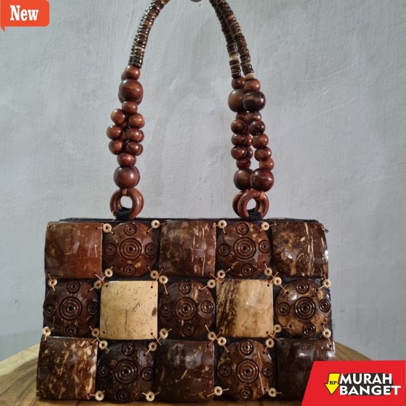 Tas Bulan Sabit Wanita Tas batok kelapa/ Tas kobul ondol M/ tas tempurung kelapa/ Tas wanita/ tas un