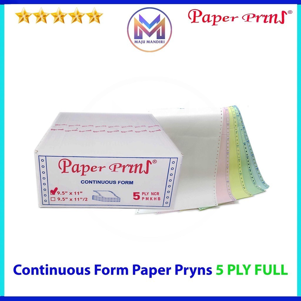 

Kertas Continuous Form 5 Ply Full Paperpryns / Ukuran 9,5x11' (Inch)