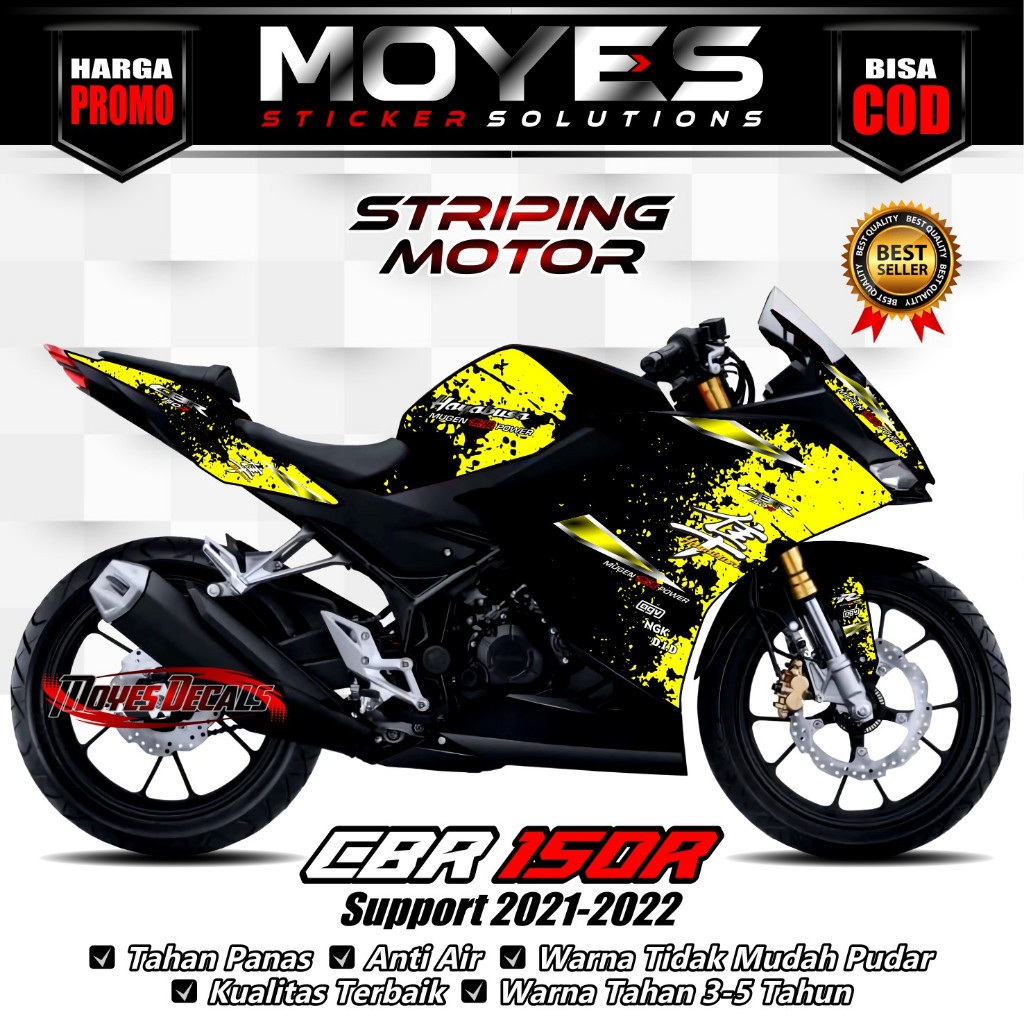 Striping Variasi Motor CBR 150R 2021 - Skotlet Stripig desain Hayabusa