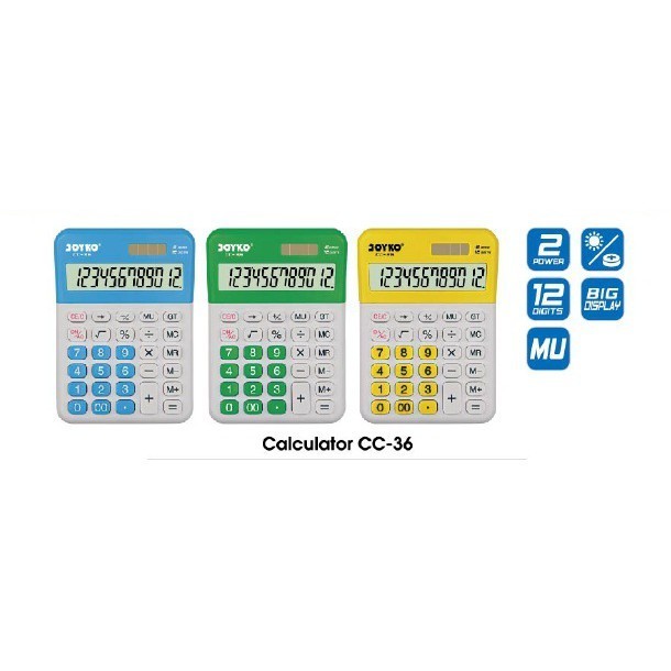 

Calculator Kalkulator Joyko Cc-36 12 Digits Check Correct