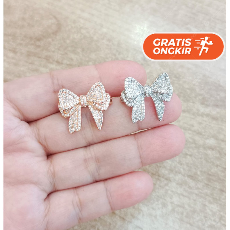 Terlaris ~Keikoonlineshop Bros mini pita simple diamond cubic sirconia / Bros fashion kecil / Bros d