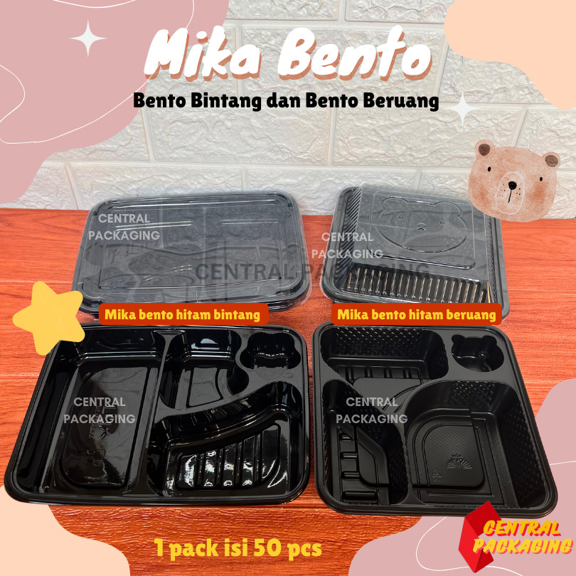 [ECER MIN 25 PCS] MIKA BENTO SEKAT 4 + TUTUP / MIKA BENTO MERK LUX / MIKA BENTO BINTANG / MIKA BENTO