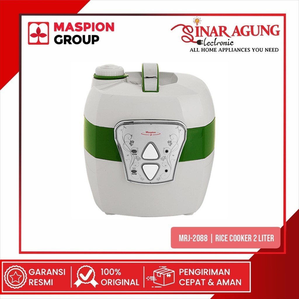 Maspion MRJ-2088 Rice Cooker 2 Liter Putih - Pemantik Nasi Cepat dan Hemat Energi