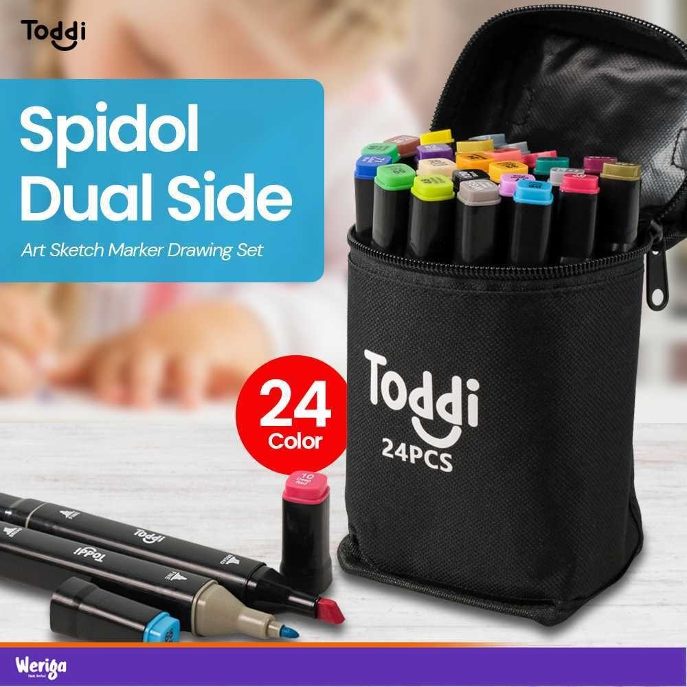 

Toddi Spidol Dual Side Fine Art Marker Brush Double Tip 1.0mm 6.0mm - CY-006