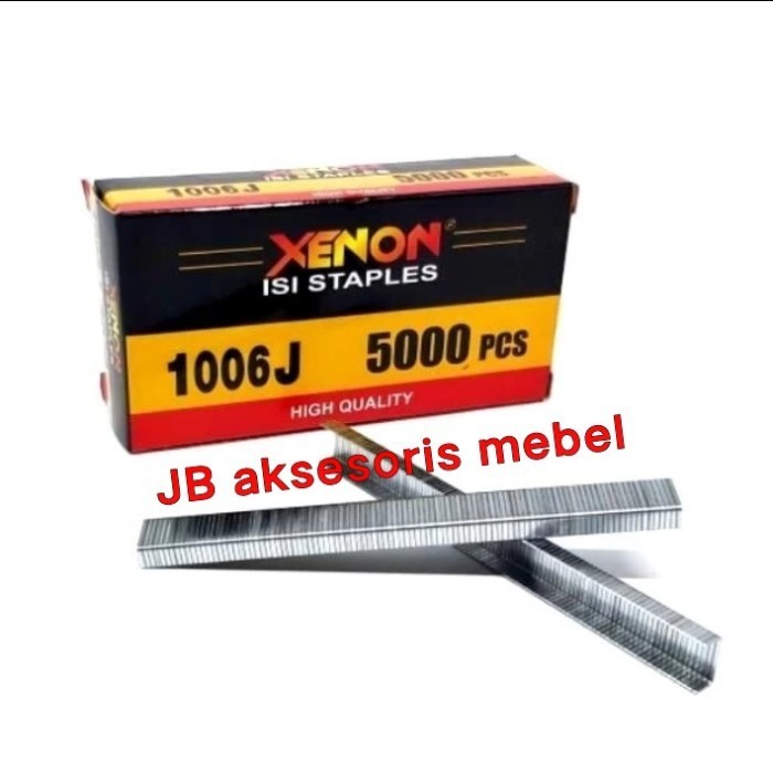 

ISI STAPLES TEMBAK ANGIN MANUAL U KOTAK 1006J Merk XENON / REFILL PAKU STEPLES STAPLER GUN TACKER JOK MOTOR 6 mm 5000pcs XENON