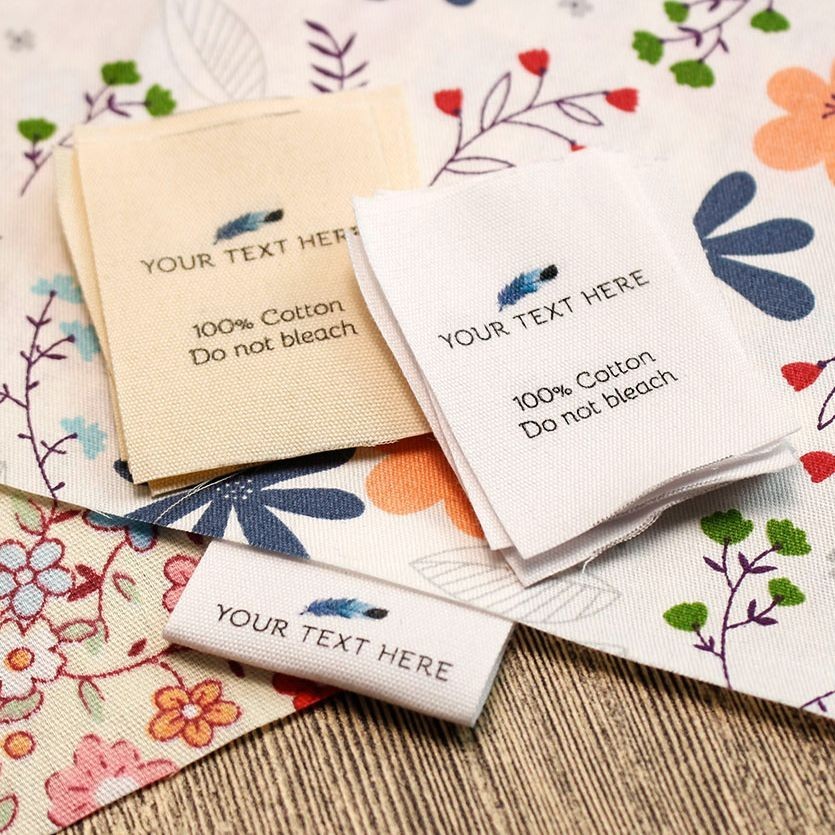 

Handmade Cotton Label with Logo or Text, Sewing Accessories, Tags for Knitted Things, Custom,Personalizada, Gift Tags, 35x50mm