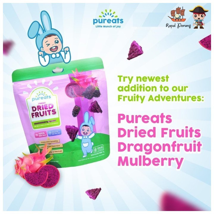 

Pureats Freeze Dried Fruits Dragonfruit Mulberry 17g