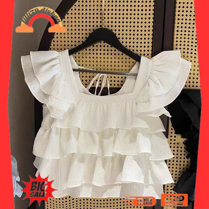 BEST SELLER ~KALANTHA FASHION Blouse Anak Perempuan Seany Usia 3-5 Tahun Fashion Atasan Blouse Ruffl