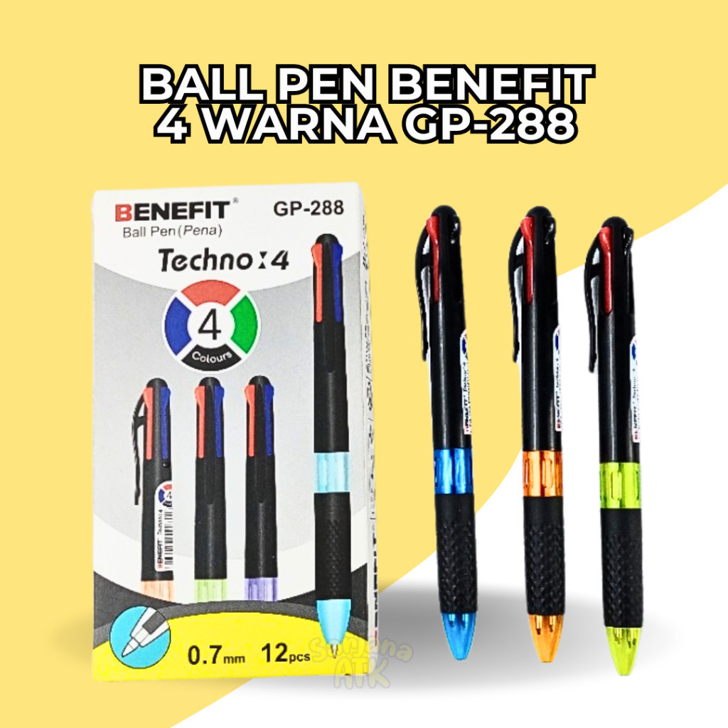 

(1 Pcs) Ball Pen 4 Warna BENEFIT GP-288 0.7mm