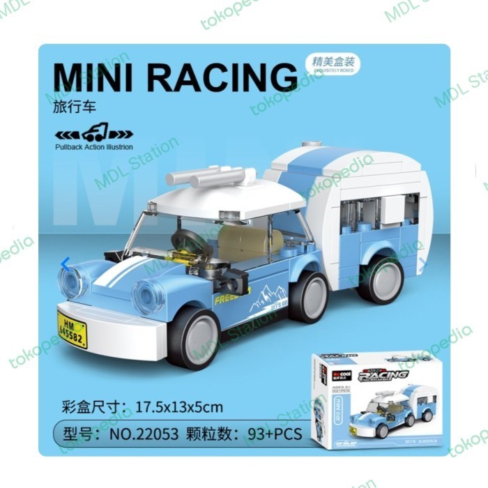 DeCool Mini Racing Pacemaker  CITY CAR CARAVAN Pullback Brick 22053