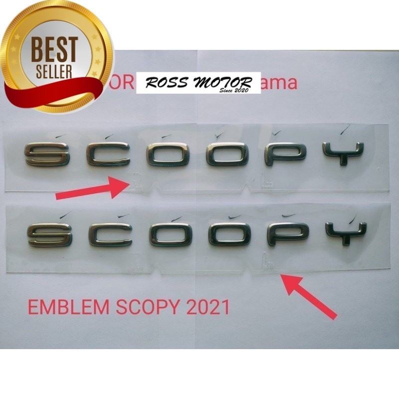 Emblem Scoopy ORI part number AHM tahun 2021 KODE K2F Original Asli Kualitas Terbaik Termurah  Stick