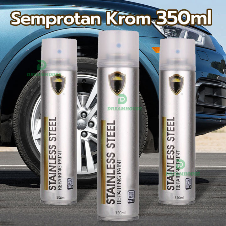 

350 ML Cat Semprot Chrome Warna Chrome Krom Cat Logam Otomotif Baja Tahan Karat