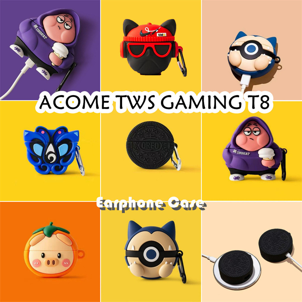 【inovasi】Untuk ACOME TWS GAMING T8 Case Trendi Kartun Soft Silicone Earphone Casing NO.3