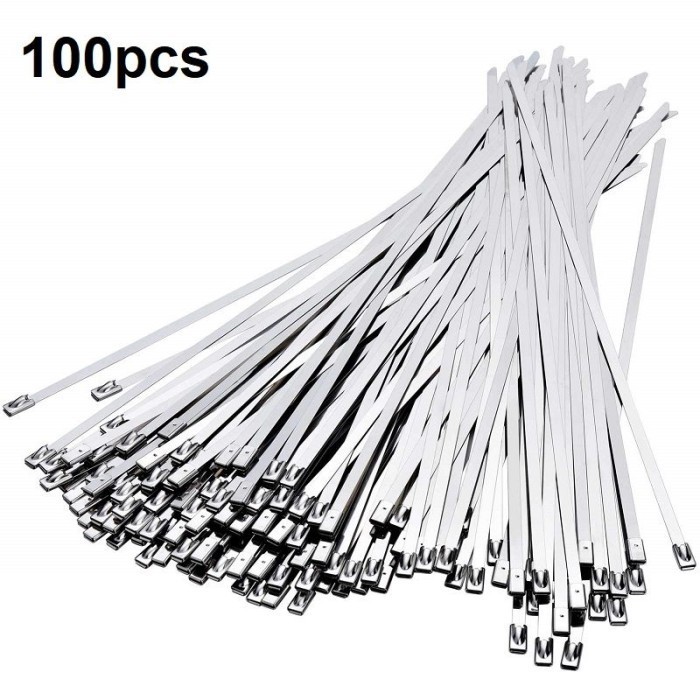 

[KUALITAS TETBAIK] 100pcs Kabel Ties Stainless SS304 Cable Tie 60cm Kabel Tie Zip Ties - 100pcs