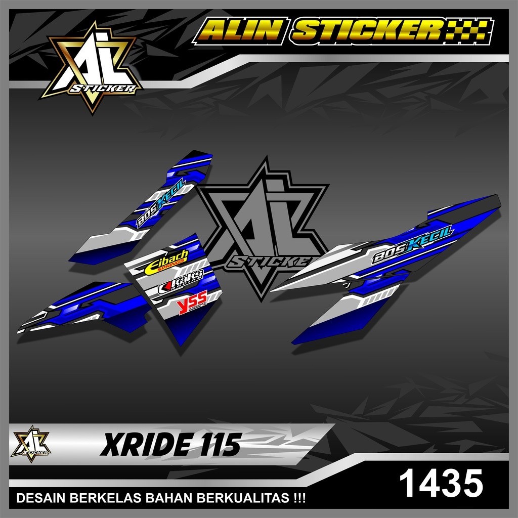 1435 STRIPING STICKER X RIDE 115 BOS KECIL SEMI FULL