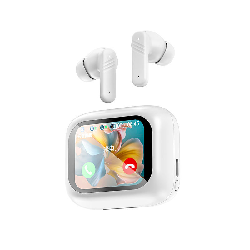 Headset Bluetooth layar sentuh penuh warna ANC+ENC headset bluetooth peredam bising