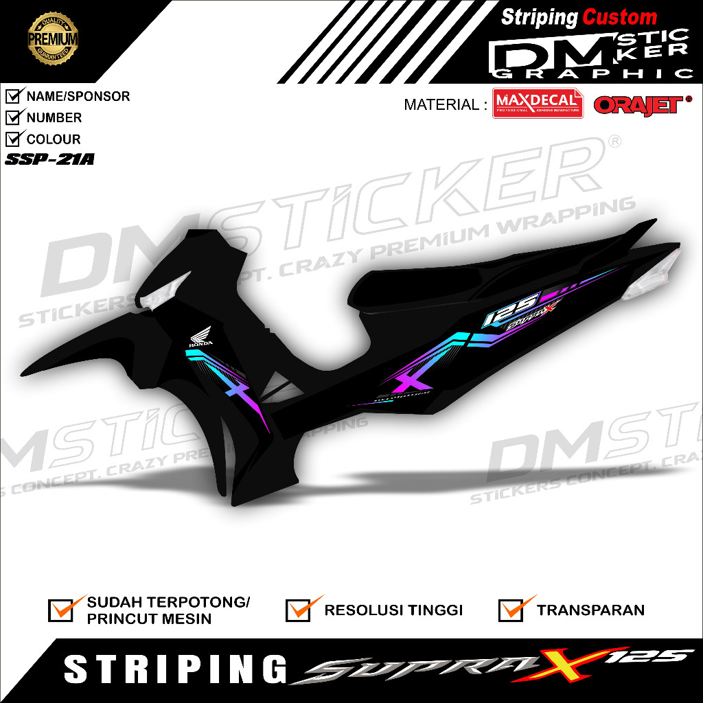 STRIPING VARIASI HONDA SUPRA X 125 ( 2008 - 2018 ) MOTIF TERLARIS