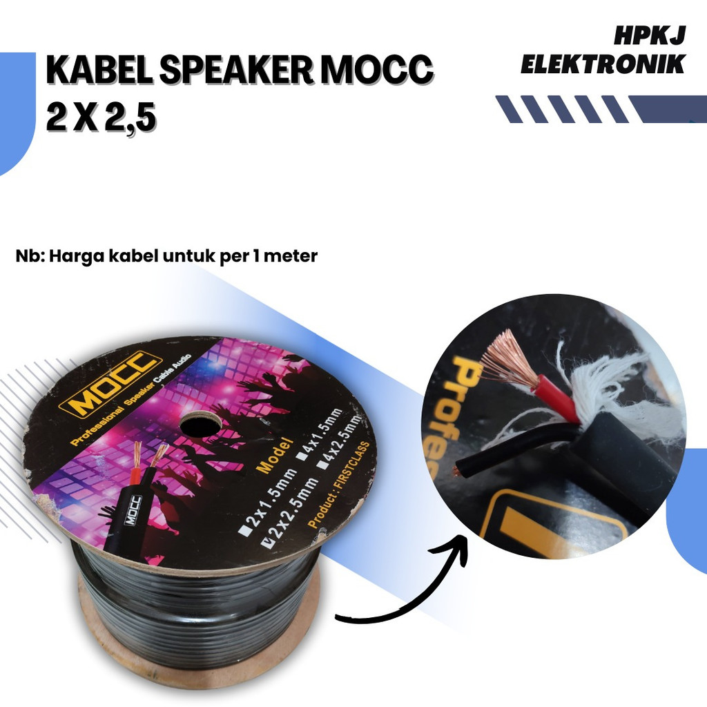 KABEL SPEAKER MOCC 2 X 2.5 MM Kabel Konektor Audio 2X2.5 Permeter
