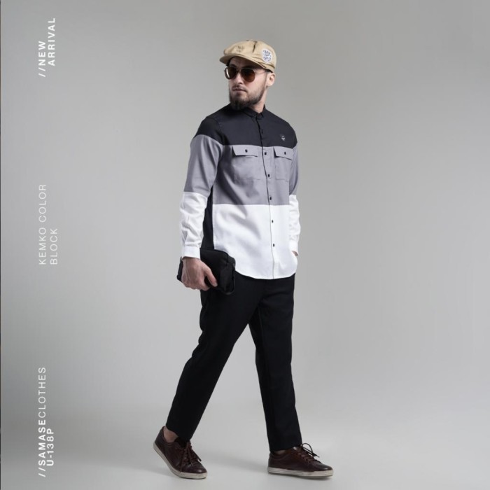 SAMASE U138P KEMKO Color Block LS - Black, XL