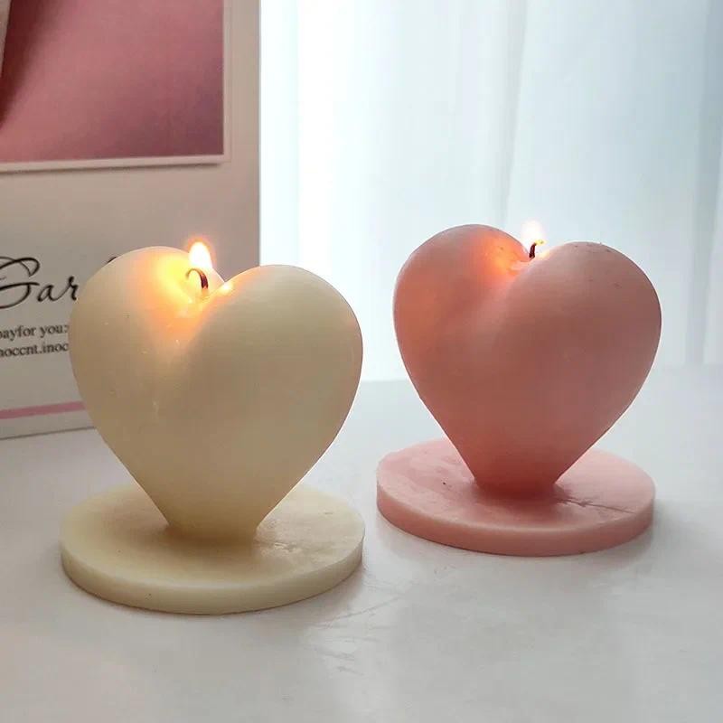 

3D Love Candle Silicone Mold DIY Handmade Heart-shaped Soap Gypsum Crystal Crafts Resin Casting Mold Valentine's Day Gift Making