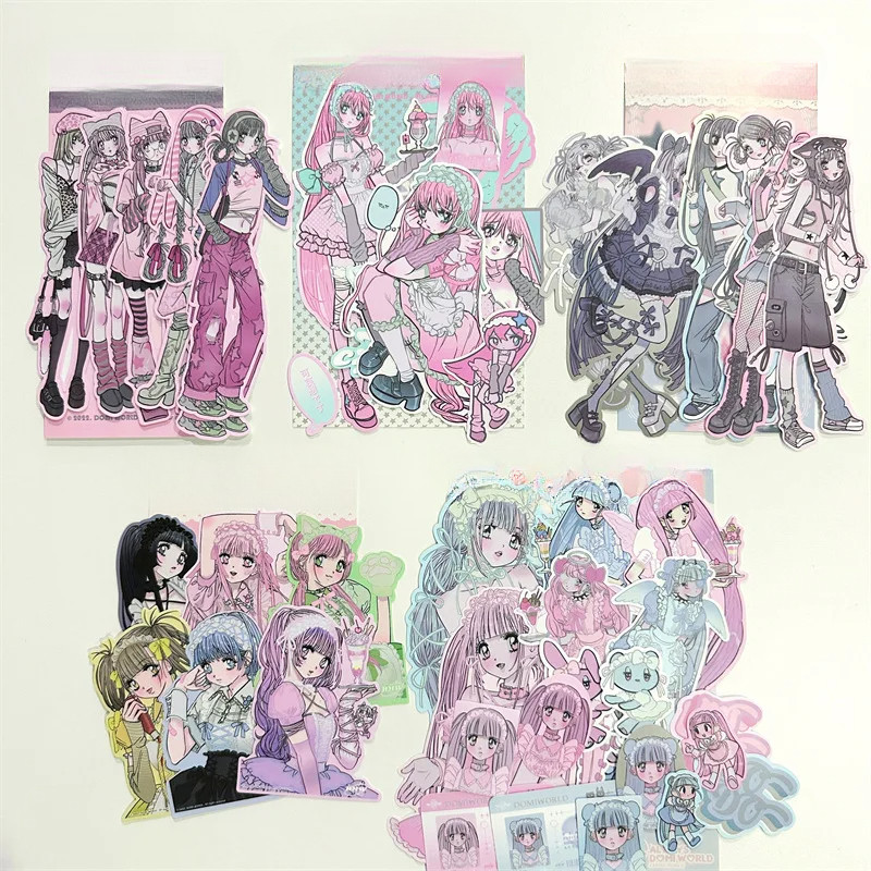 

Korean Style CuteSticker Pack Y2k Sweet Asian Style Maid Guka Character Sticker Decorative Material Sticker