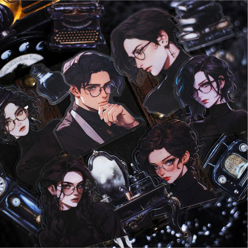 1 pack (30 stickers) Gothic Style Dark Academy Decorative Stickers