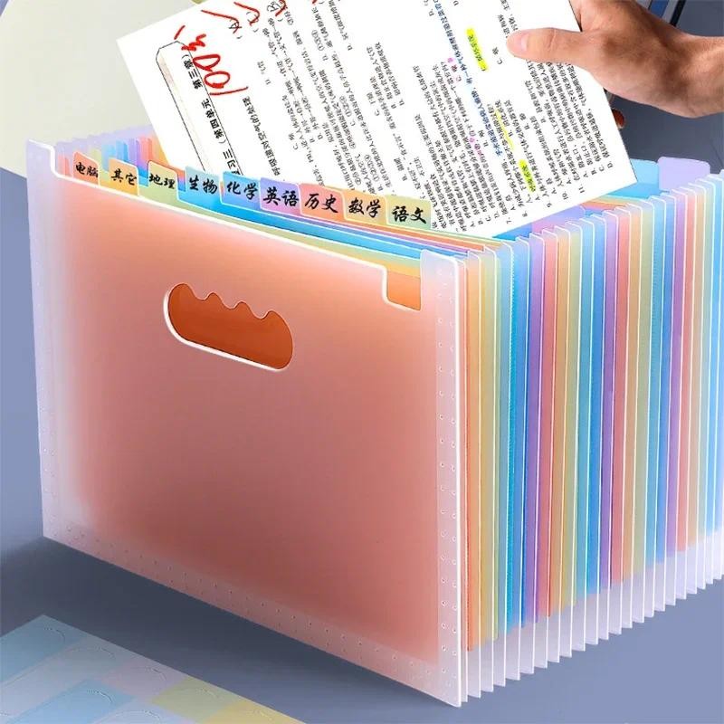 

13/25 Pockets Standing File Document Bag Expandable A4 File Folder for Office School Home Desktop Organization File Storage Bags