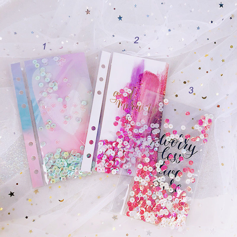 

LOVEDOKI A6/A7 Glitter Confetti Shaker Card Spiral Journal Decoration Planner Dividers Diary Notebook Index Separator cards