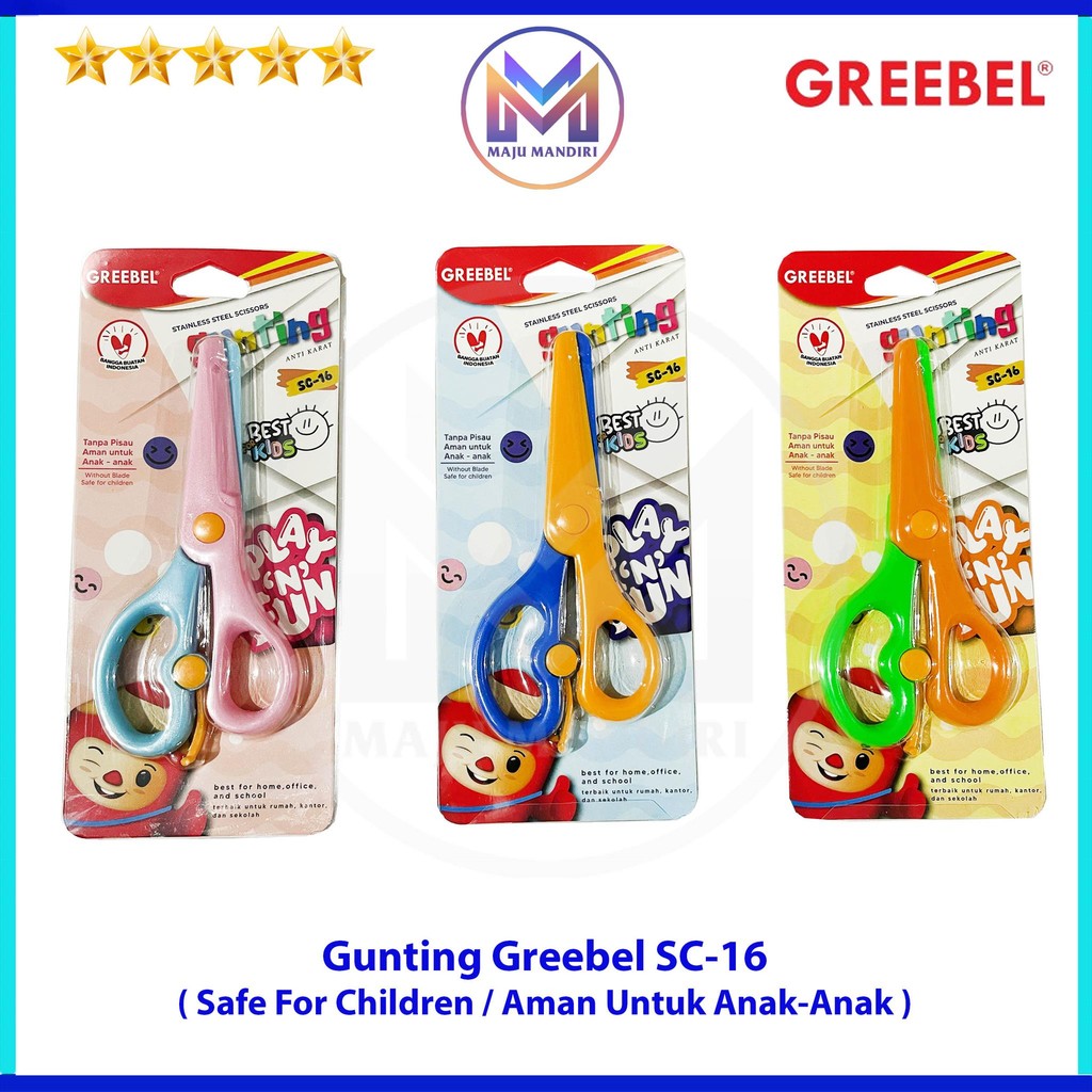 

Gunting Kertas Greebel SC-16 Gunting Untuk Anak Anak Bahan Plastik
