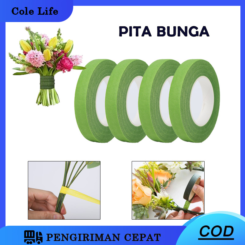 Pita Bunga/Pita Bunga/Pita Daun Pita Kertas Krep Hijau Pita Bunga Buket