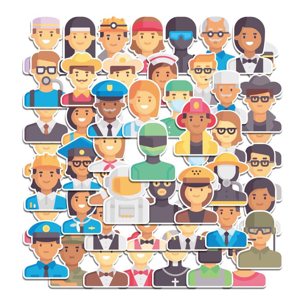 

COD 50 Pcs Stiker Jobs and Professions Avatars Lucu Anti Air Untuk Dekorasi Notebook Sepeda Skateboard Handphone