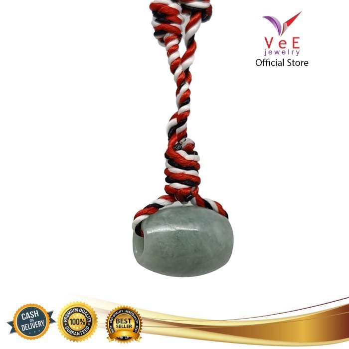 Kalung Tali Benang Tridatu Asli Bali Liontin Batu Giok Burma - Vee