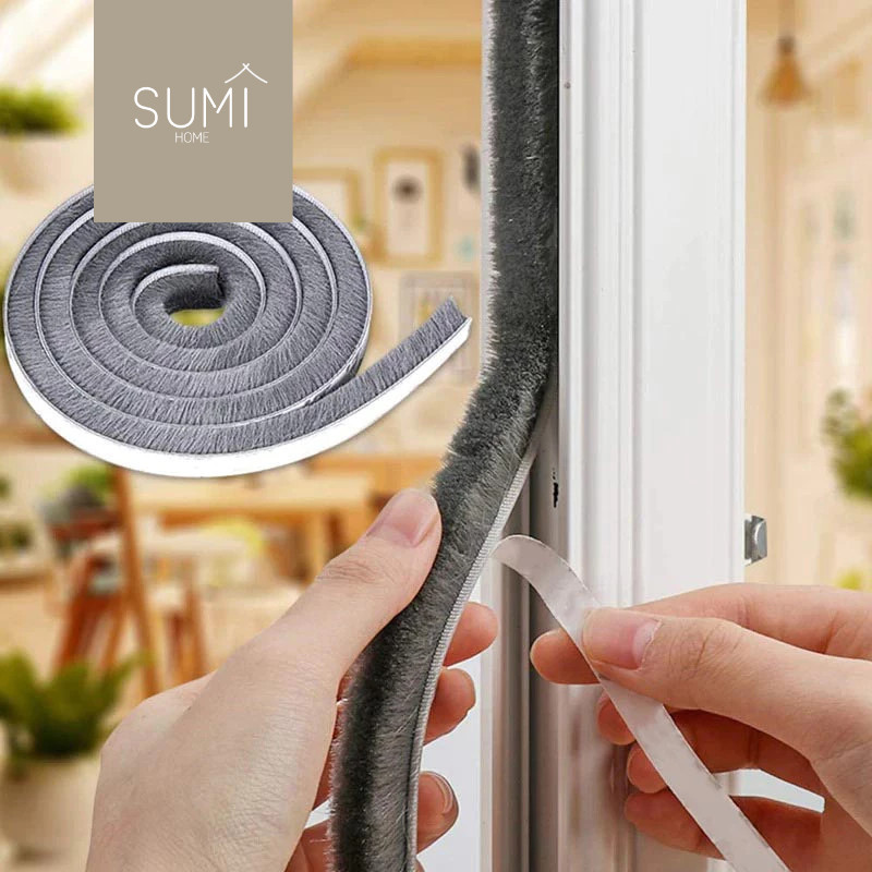 【 SUMI 】 Penutup Celah Pintu dan Jendela Harga Per Meter | Door Seal Bulu Perekat Lem 3M | Peredam S