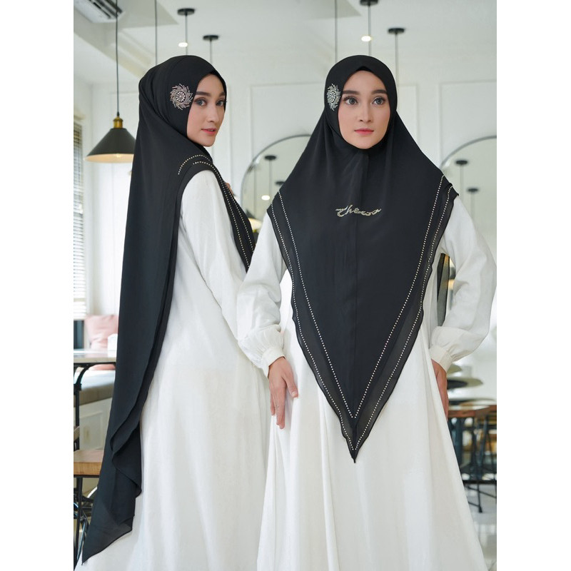 COD THEWA - HIJAB | KERUDUNG | KHIMAR | BERGO “HALIMA ”PAYET OVAL 2 LAYER